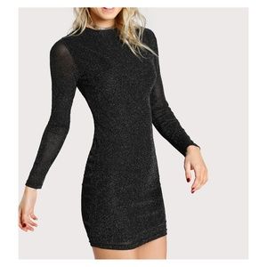 bodycon glitter sleeve dress